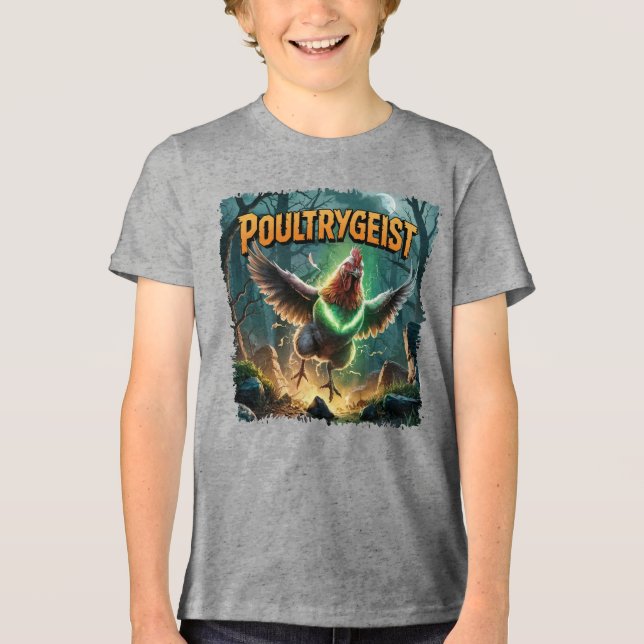 T-shirt En Tri-matière Illustration Poultrygeist Combo Créature Drôle (Recto)