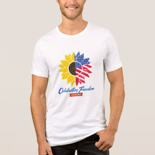 T-shirt En Tri-matière Illustration Tournesol 4 Juillet