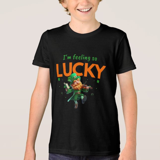 T-shirt En Tri-matière I'm Feeling So Lucky - Shamrock & Leprechaun (Recto)