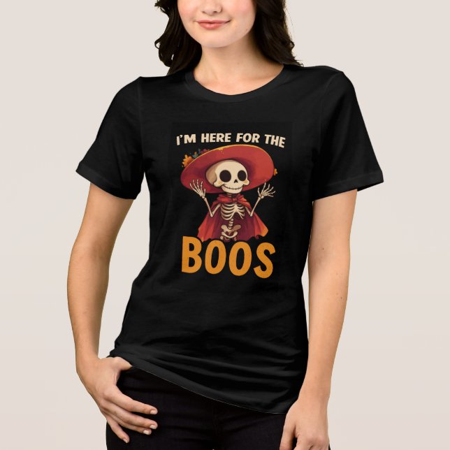 T-shirt En Tri-matière I'm Here for the Boos Skeleton Art (Recto)