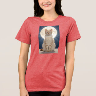 T-shirt En Tri-matière Image fantaisiste d'une énorme lune avec un beau c