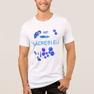 T-shirt En Tri-matière Impression d'art Choses Bleues