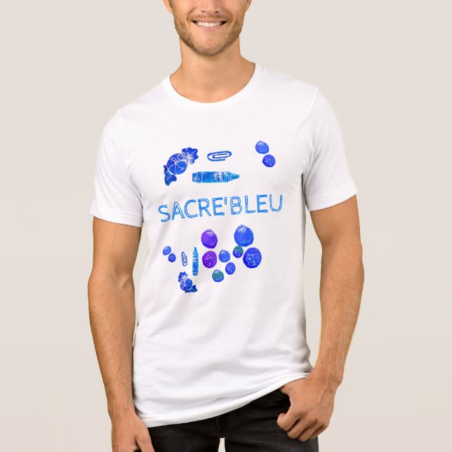 T-shirt En Tri-matière Impression d'art Choses Bleues (Recto)