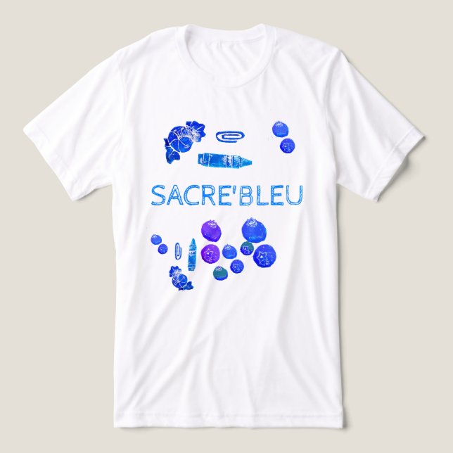 T-shirt En Tri-matière Impression d'art Choses Bleues (Design Recto)