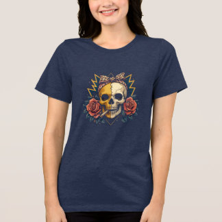 T-shirt En Tri-matière Impression graphique Crâne et Roses