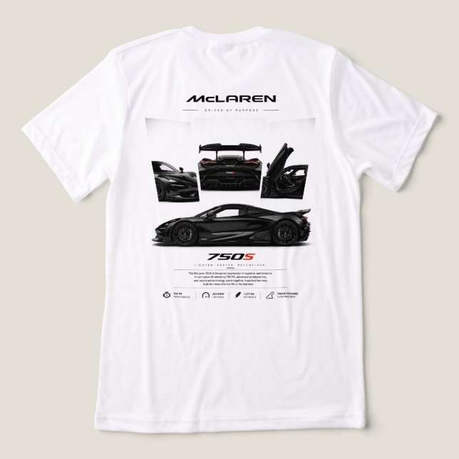T-shirt En Tri-matière Impression graphique de supercar (Design Verso)