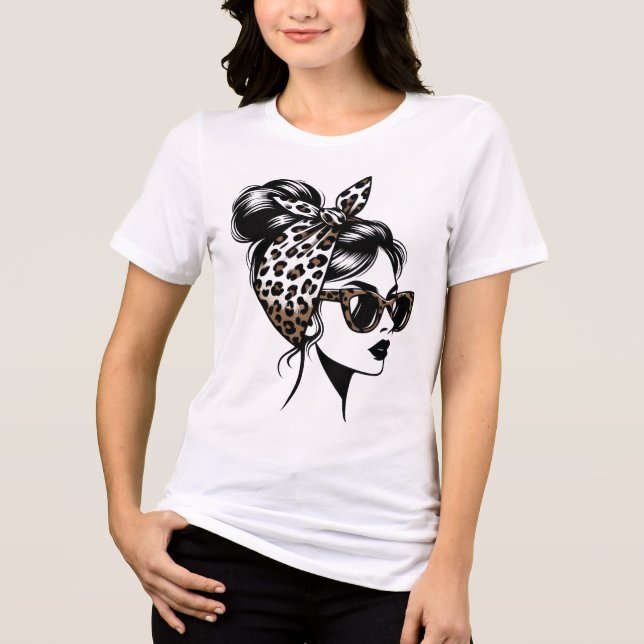T-shirt En Tri-matière Imprimé léopard mode fille esthétique conception d (Recto)