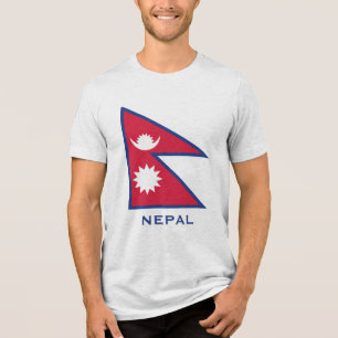 T-shirt En Tri-matière Indicateur Népal Nom personnalisé et texte