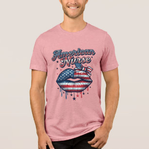 T-shirt En Tri-matière Infirmière Américaine Conception De Chemise Vector