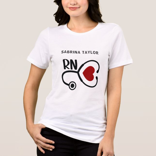 T-shirt En Tri-matière Infirmière cardiaque Stéthoscope RN (Recto)