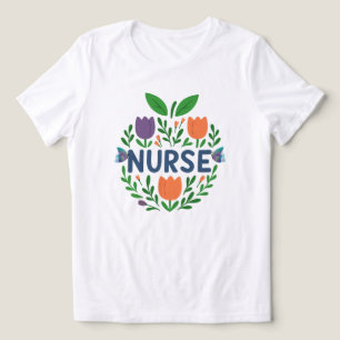 T-shirt En Tri-matière Infirmière Floral Tulip Design