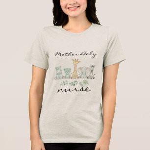 T-shirt En Tri-matière Infirmière Mère Bébé Safari Animaux de la Jungle M
