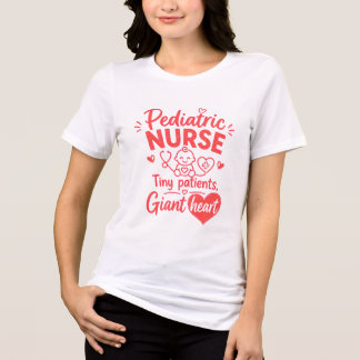 T-shirt En Tri-matière Infirmière Pédiatrique Petits Patients Cœur Géant 
