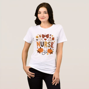 T-shirt En Tri-matière Infirmière personnalisée - Citrouille mignon et fe