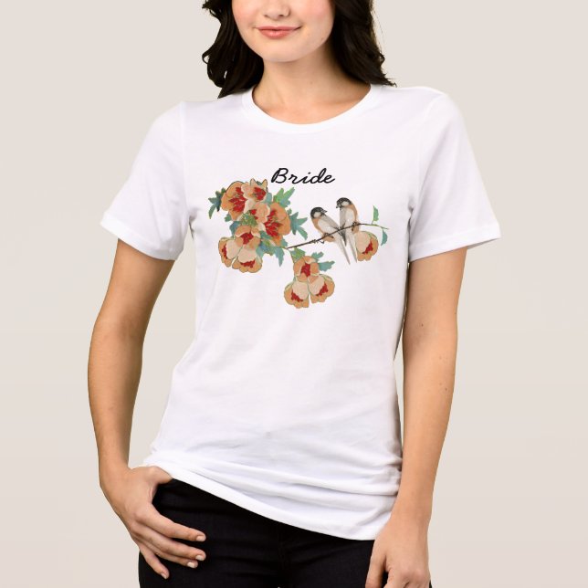 T-shirt En Tri-matière Inséparable vintage de fleurs de cerises (Recto)