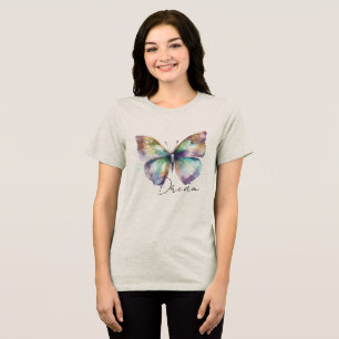 T-shirt En Tri-matière Inspirational Mint Aqua Blue Dream Butterfly