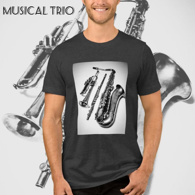 T-shirt En Tri-matière Instruments de musique Trumpet Flure Saxophone (Créateur téléchargé)