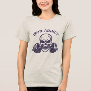 T-shirt En Tri-matière Iron Addict - Skull Bodybuilding and Weightlifting