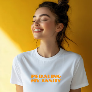 T-shirt En Tri-matière Ironie de fille à vélo orange