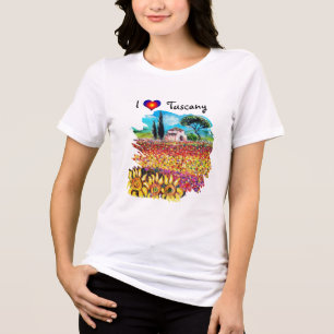 T-SHIRT  EN TRI-MATIÈRE J'ADORE LA TOSCANE ET LES SOUFFRANCES