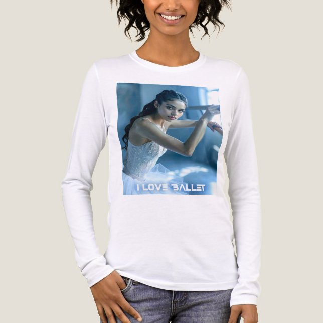 T-SHIRT  EN TRI-MATIÈRE J'ADORE LE BALLET - BALLET & DANSE (Recto)