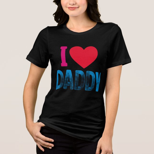 T-SHIRT  EN TRI-MATIÈRE J'ADORE PAPA (Recto)