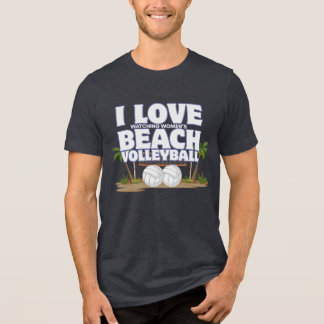 T-shirt En Tri-matière J'adore (regarder le) volley-ball de plage féminin
