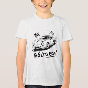 T-shirt En Tri-matière J'ai 6 ans, Allons Rouler, Conception de voiture d