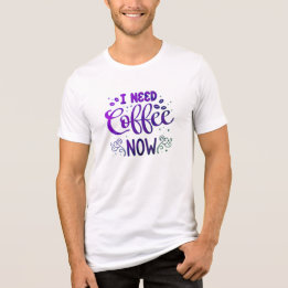 T-shirt En Tri-matière J'ai Besoin de Café Maintenant Bella+Canvas Tri-Bl
