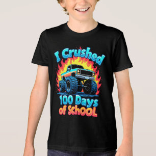 T-shirt En Tri-matière J'Ai Écrasé 100 Jours De Camion Monster De L'École