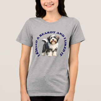 T-shirt En Tri-matière J'ai embrassé un chiot Bearded Collie