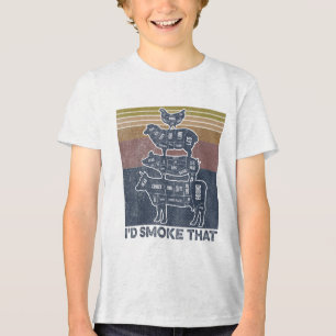 T-shirt En Tri-matière J'Ai Fumé Que Le Boucher De Poulet De Porc De Boeu