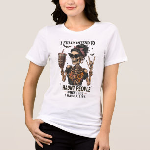 T-shirt En Tri-matière J'ai l'intention de hanter les gens Drôle Skeleton