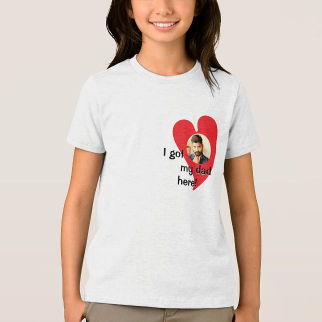 T-shirt En Tri-matière J'ai mon père ici ! Photo personnalisée (Recto)