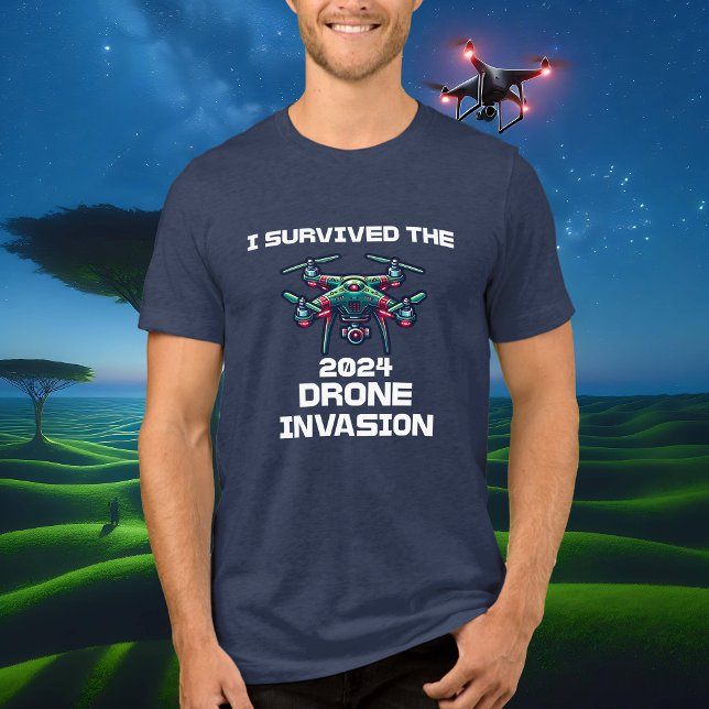 T-shirt En Tri-matière J'ai survécu à l'invasion de drones en 2024 (Créateur téléchargé)