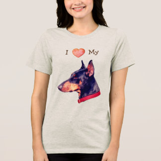 T-shirt En Tri-matière J'aime de tout mon cœur mon Doberman Pinscher