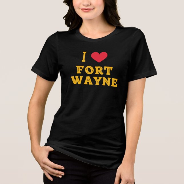 T-shirt En Tri-matière J'aime Fort Wayne, Indiana (Recto)