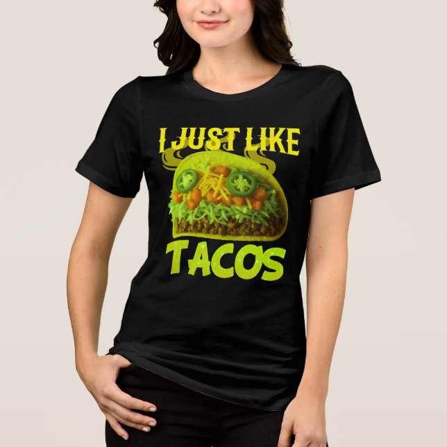 T-shirt En Tri-matière j'aime juste la conception de tacos (Recto)