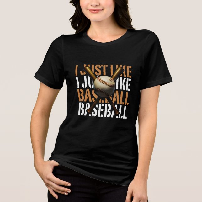 T-shirt En Tri-matière j'aime juste le baseball (Recto)