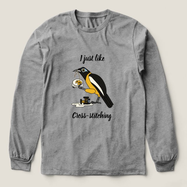 T-shirt En Tri-matière J'aime juste les coutures croisées (Motif devant)