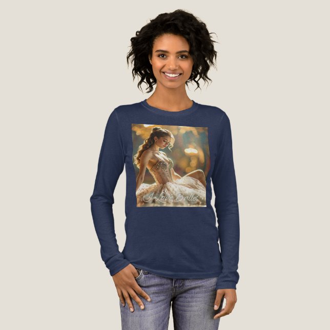 T-SHIRT  EN TRI-MATIÈRE J'AIME LE BALLET - BALLET & DANSE (Recto complet)