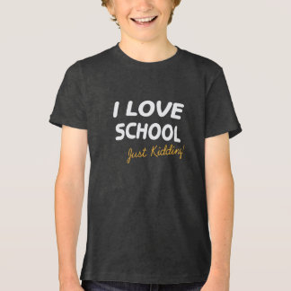 T-shirt En Tri-matière J'Aime L'École En Train D'Aspirer À La Sombre
