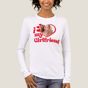 T-shirt En Tri-matière J'Aime Ma Petite Amie Personnalisée Blanc