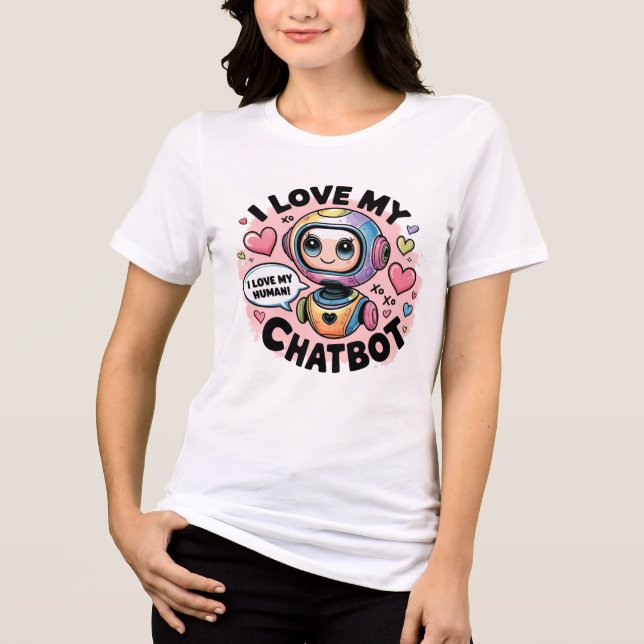 T-shirt En Tri-matière ❤️ J'Aime Mon Chatbot mignon compagnon mème (Recto)
