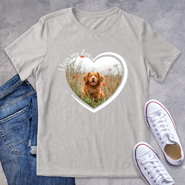 T-shirt En Tri-matière J'aime mon coeur de chien Photo T-shirt (Créateur téléchargé)