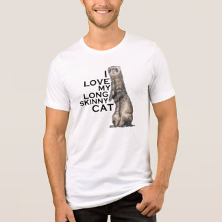 T-shirt En Tri-matière J'aime mon long chat maigre avec Sable Ferret