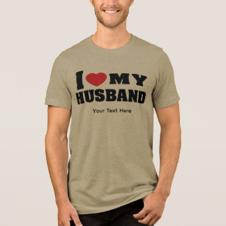 T-shirt En Tri-matière J'aime mon mari texte avec symbole de cœur rouge