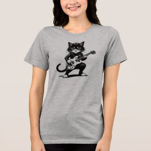 T-shirt En Tri-matière Jamming de chat sur la guitare