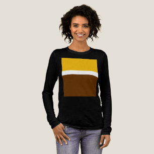 T-shirt En Tri-matière Jaune blanc Brown couleur pâle Conception des bloc