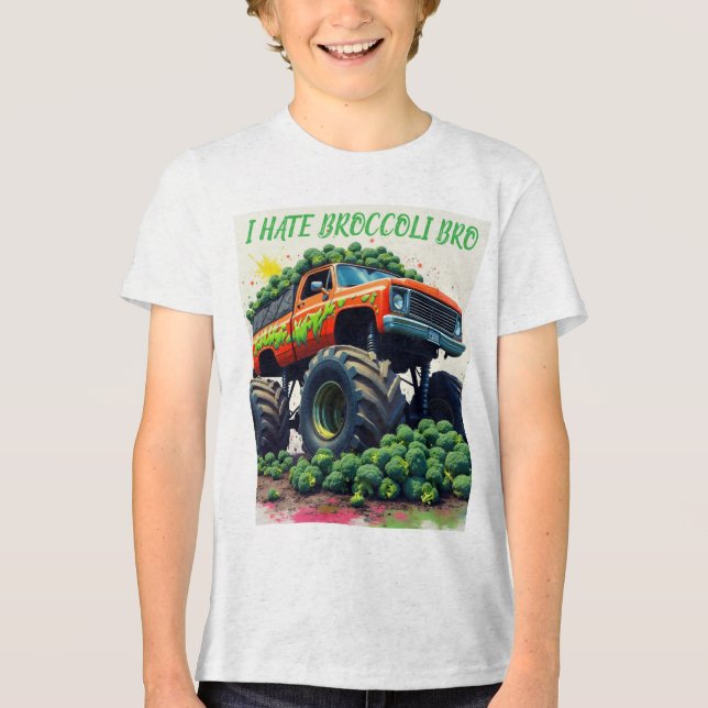 T-shirt En Tri-matière Je déteste le brocoli brun (Recto)